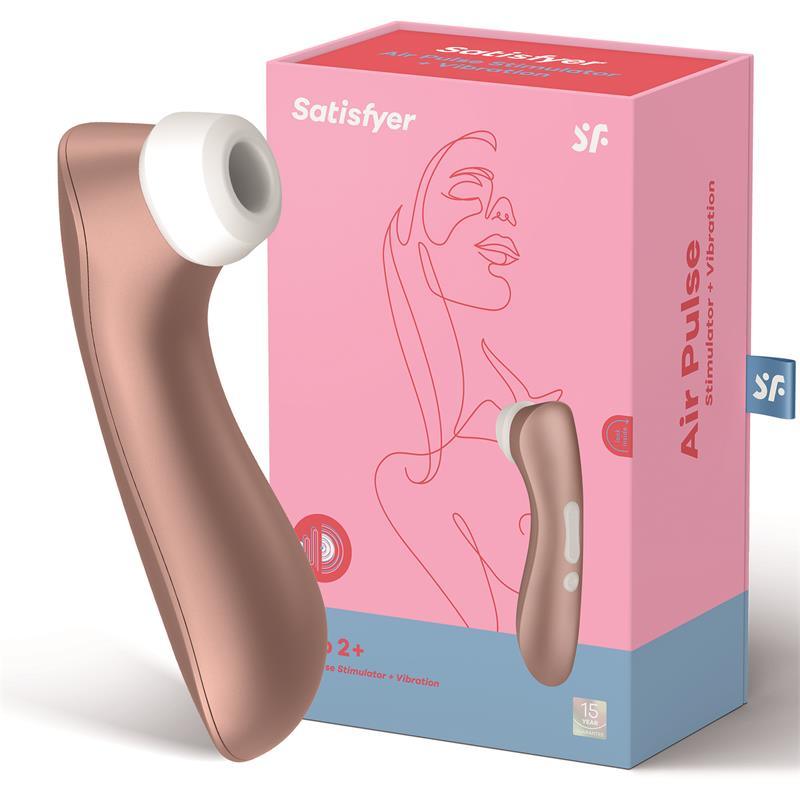 Satisfyer, Pro 2+ Vibration, vibrator clitoris, rose gold, clitoris sucker - Erotic Emporium