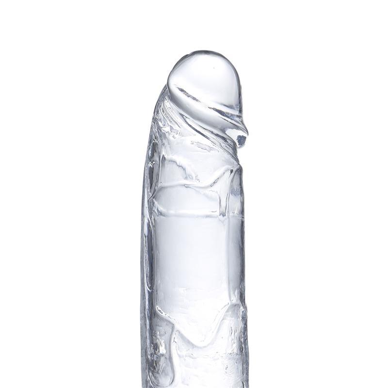 Dildo Realistic cu Testicule, Cristal, 18cm, LateToBed Glazed - Erotic Emporium