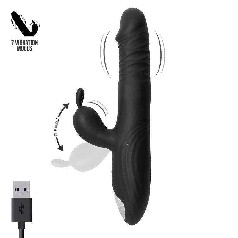 Vibrator Thrusting Vibe with Internal 360 Balls, silicon, negru, Tardenoche Robin - Erotic Emporium