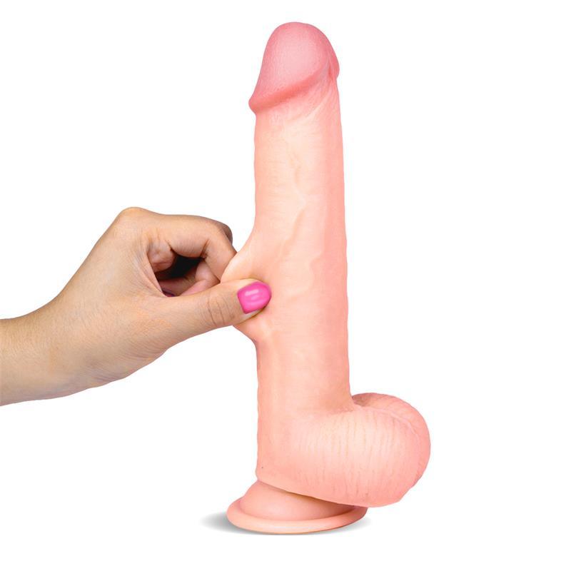 Dildo Realistic, TPE dublu strat, roz, 9-22 cm, Slidy, LikeTrue - Erotic Emporium