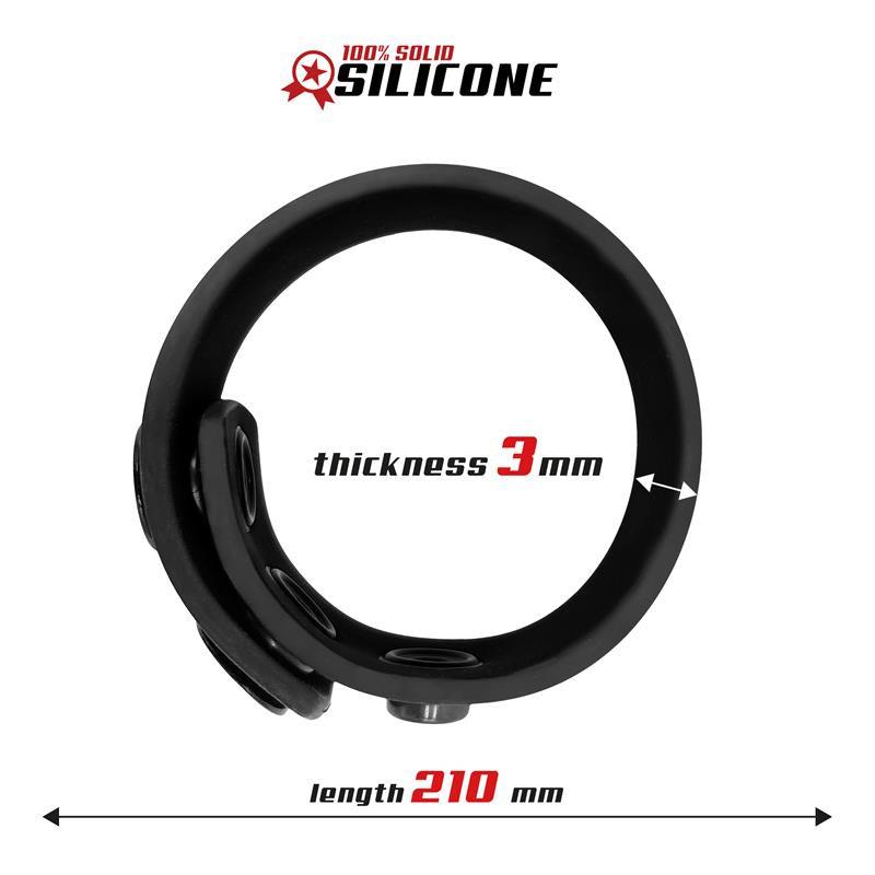Solid Silicone Adjustable Strip Cock Ring 15x21 cm - Erotic Emporium