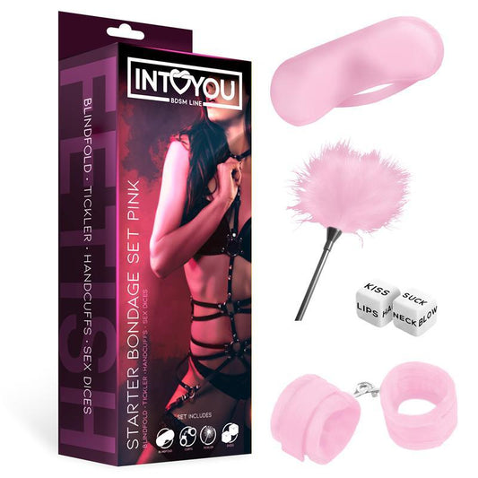 Set BDSM, roz, InToYou Starters Bondage Set 4 Piese Roz - Erotic Emporium