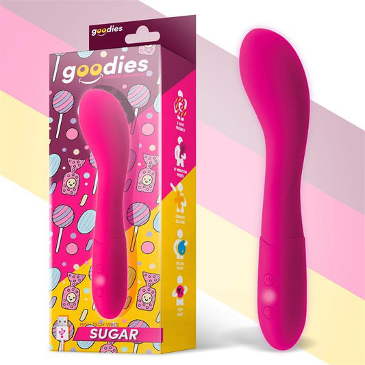 Vibrator punct G, Silicon, roz, 19cm, Goodies, Sugar G-Spot Vibrator, USB LateToBed - Erotic Emporium