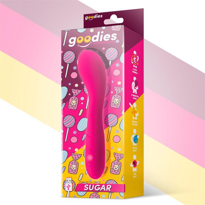 Vibrator punct G, Silicon, roz, 19cm, Goodies, Sugar G-Spot Vibrator, USB LateToBed - Erotic Emporium