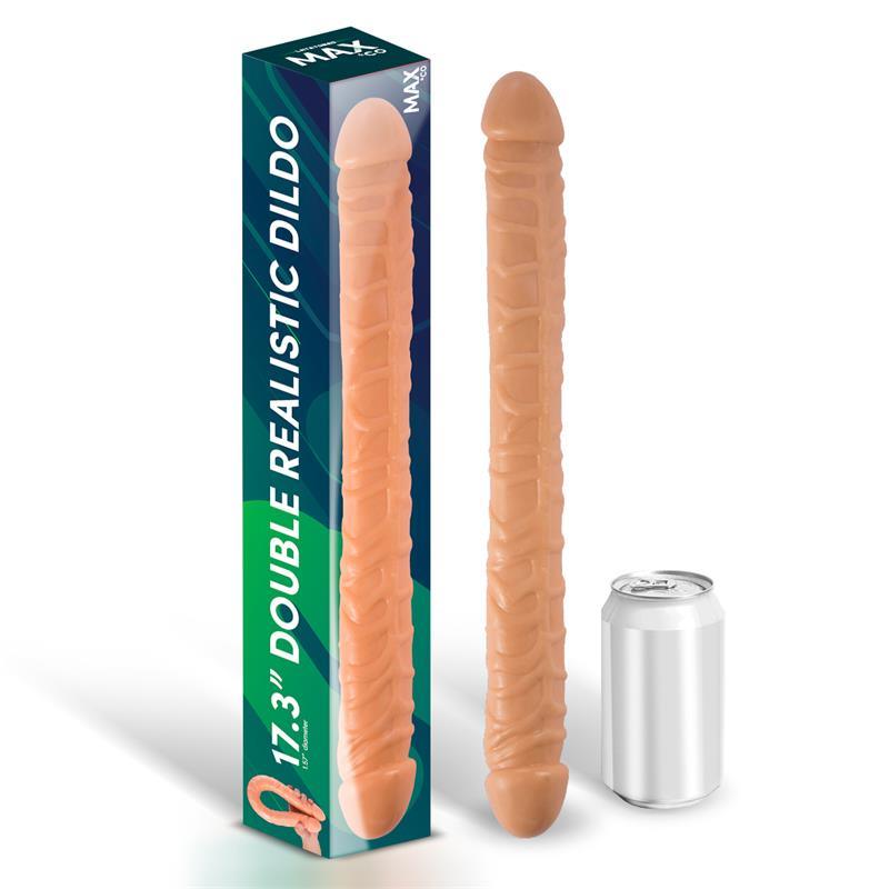 Dildo Dublu Realistic, silicon, 44 cm, LateToBed - Erotic Emporium