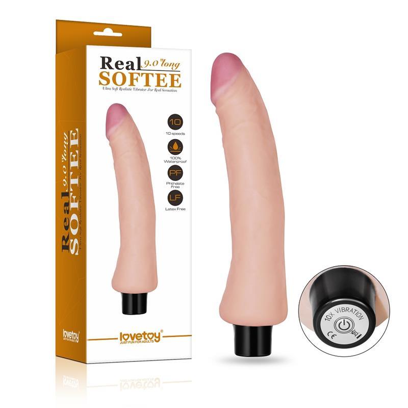 Vibrator, silicon, natural, LoveToy Vibrator Real Softee 22cm - Erotic Emporium