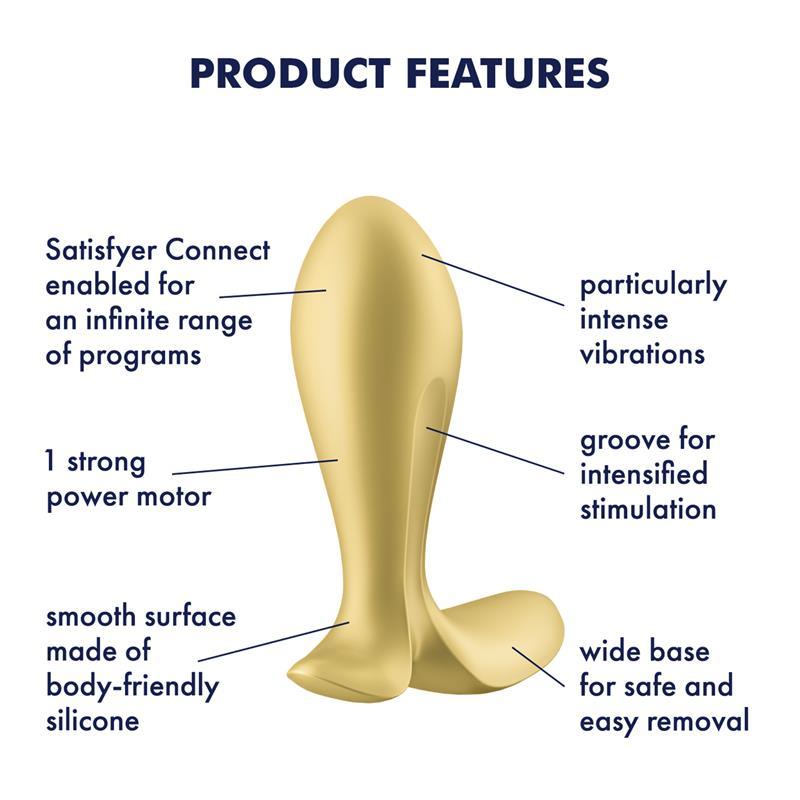 Satisfyer, Vibrating Anal Plug with APP Connect Intensity Plug - Erotic Emporium